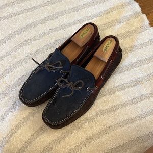 Salvatore Ferragamo Mango 9 Tricolor Suede Driver (Driving Moccasin / Boat Shoe)